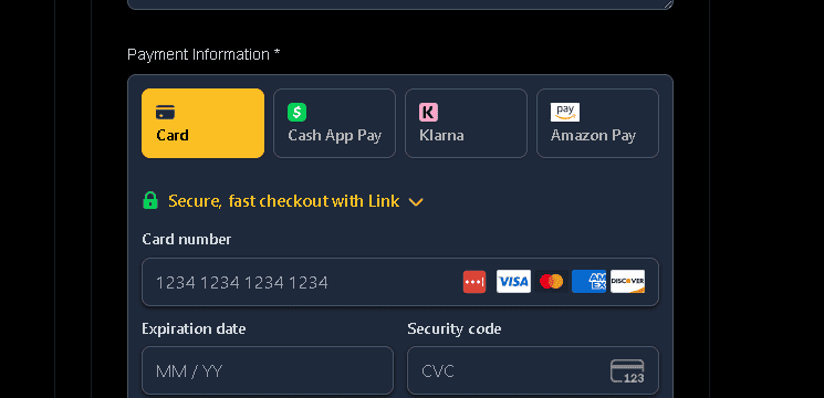 Custom Checkout System preview