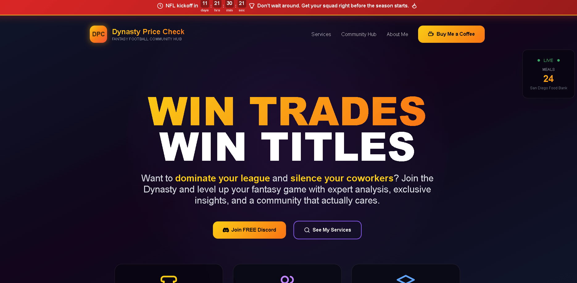 Dynasty Price Check - Portfolio Project Screenshot